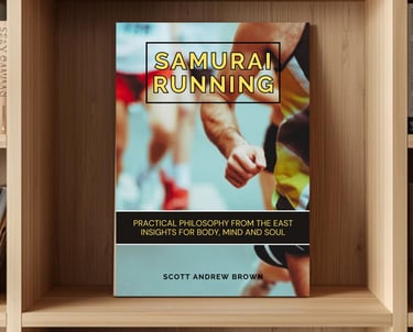 An image of the popular book "Samurai Running" a guide for running faster, longer, and happier.