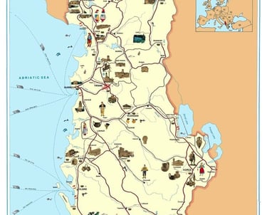 albania tourist map