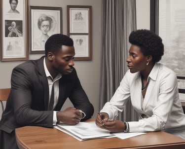 A professional consultant discussing strategies with a client.