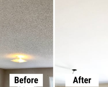 Before and after popcorn ceiling boston ma