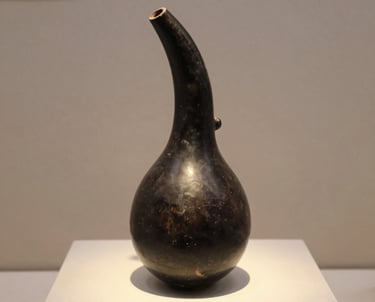 A vibrant gallery space showcasing contemporary African artworks under soft, focused lighting.