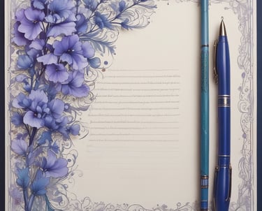 A cozy workspace with a notebook and pen beside a laptop showing a gift questionnaire.