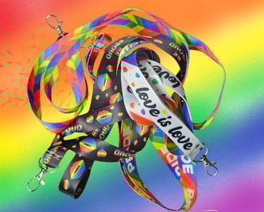 a rainbow - colored ribbon tied to a rainbow - colored ribbon