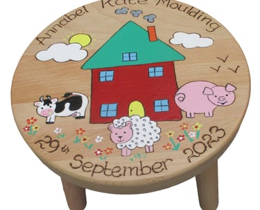 personalised farm stool