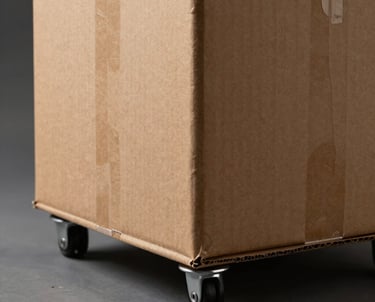 Photography of an auto-lock bottom carton designed for heavy-duty retail use. The image emphasizes the structural strength and durability of the paperboard, presented in a clean, sophisticated North American studio environment.