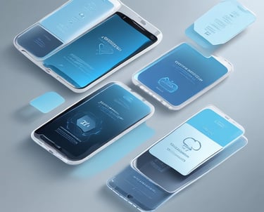 A developer coding a sleek mobile app interface on a laptop in a cozy office.