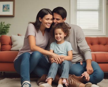 A friendly insurance agent helping a family review ACA plan options around a kitchen table.