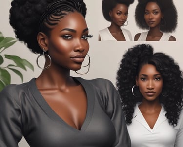 Portrait of a smiling female hairdresser with short curly hair in a salon.