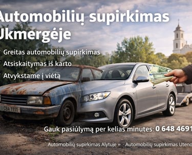 Automobilių supirkimas Ukmergėje – greitas automobilio pardavimas