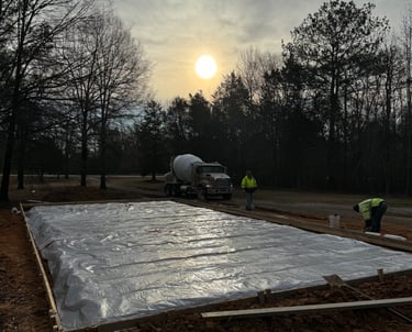Concrete slab being poured