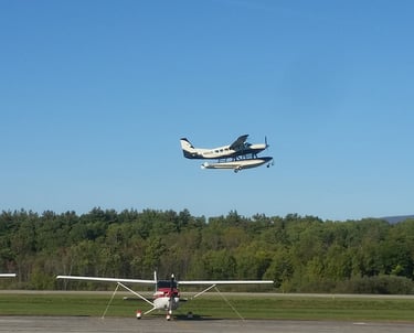 Float plane departing Bennington Airport