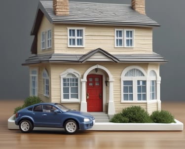 An insurance agent discussing policy options with a family at home.