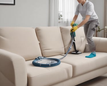 Eco-friendly cleaning products on a kitchen counter.
