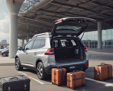 A friendly private chauffeur waiting with a sign at Faro airport.
