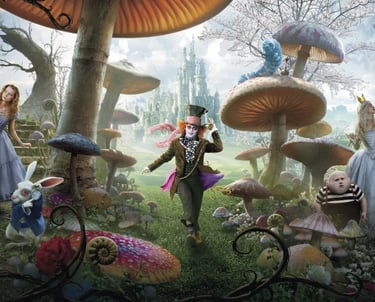 Alice no País das Maravilhas Experiência temática com doces e salgados inspirados em Alice no País