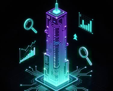 Illustration of local SEO strategy with map markers and search rankings.