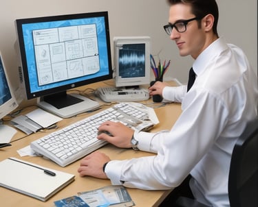 A friendly consultant discussing plans with a small team around a table.