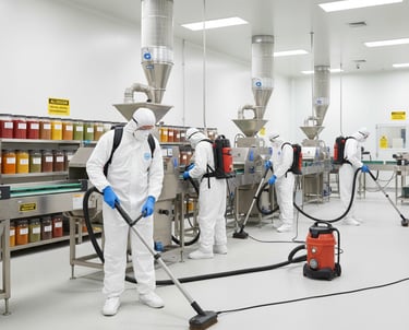 Super Sanitation staff performing HACCP‑compliant cleaning in Fraser Valley at Spice factory