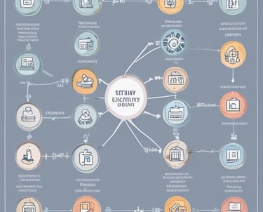 An IT consultant configuring servers in a sleek, modern office environment.