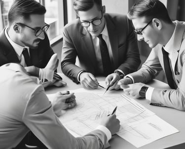 A vibrant workspace showing a team collaborating on digital marketing campaigns with laptops and charts.
