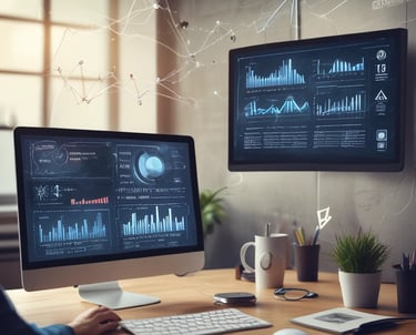 A friendly team collaborating over laptops and notes in a bright office space.