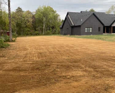 Professional grading and land leveling in progress