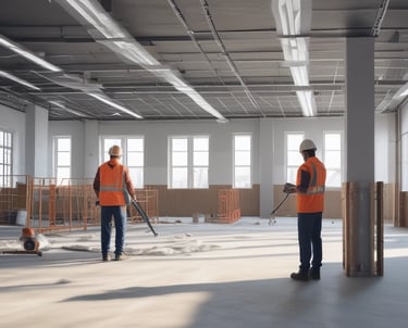 Photo of a renovated home interior showing fresh walls, new flooring, and modern lighting.