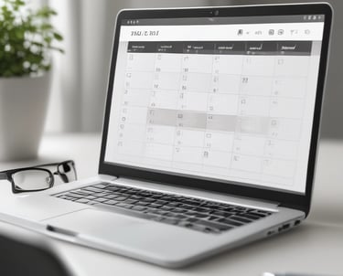 A calendar with automated scheduling notifications for appointments.