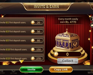 invite & earn royal x casino game