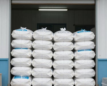 Stainless steel tanks and pipelines in a high-tech collagen production facility.