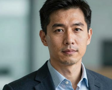 A professional headshot of a male advocate in a modern Canadian setting, looking determined and supportive, with a background of soft teal tones.