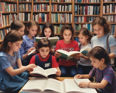 An aged manuscript resting on a wooden table with a pair of reading glasses and a fountain pen nearby.