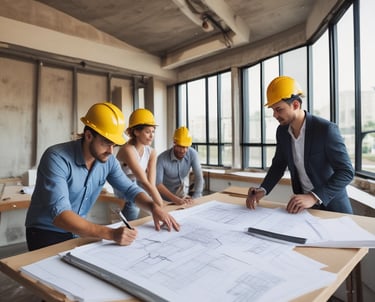 Construction site showing a double-storey home framed with timber under a clear blue sky.
