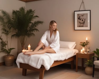 Close-up of hands applying natural vibrational skincare products on glowing skin.