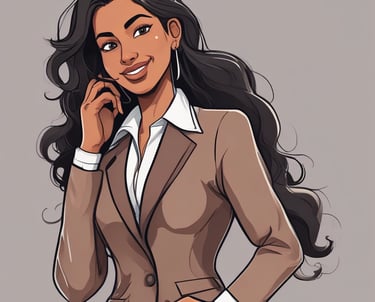 woman in black blazer with brown hair