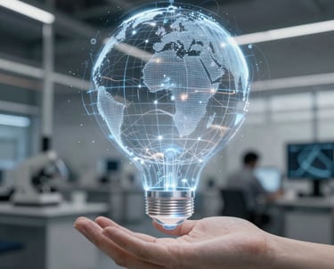 A thoughtful judge reviewing digital case files on a futuristic courtroom screen.