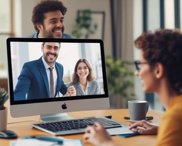 A friendly meeting between a consultant and a small business owner reviewing financial charts.
