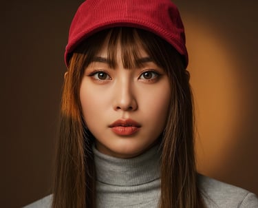 casquette velours rouge