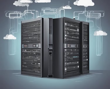 A sleek laptop displaying a bold, modern website design with vibrant colors.