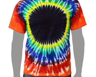 Black Rainbow Tie-dye T-shirt area to print