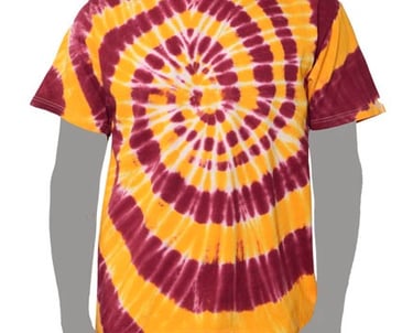 Gold Crimson Maroon Custom TIe-dye T-Shirt