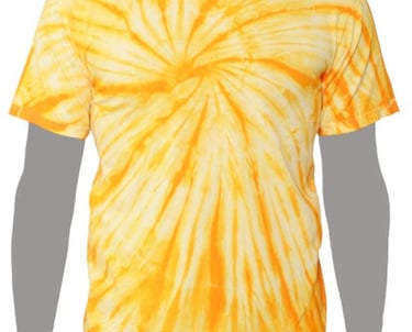Gold Tie-dye T-shirt, Yellow Tie-dye T-shirt