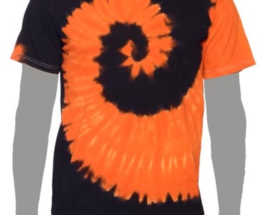 Black Orange Custom Tie-dye T-shirt