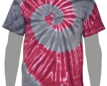 Gray Grey Maroon Crimson Custom Tie-dye T-shirt