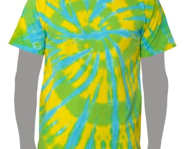 Green Yellow Teal Tie-dye T-shirt