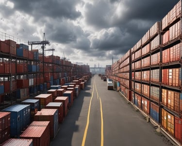 A friendly team member assisting a customer with imported products in a bright office.