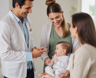 A cozy nursery scene with soft pastel colors and a sleeping baby wrapped in a light blanket.