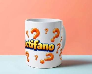 Fuctifano Orange Question Marks Coffee Mug