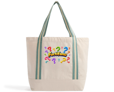 Fuctifano Organic Beach Bag with Question Marks