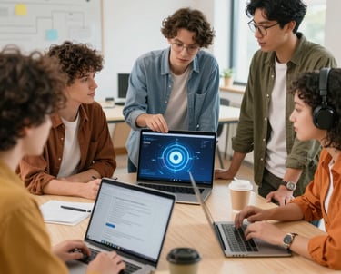 A vibrant team brainstormingAI AUTOMATION